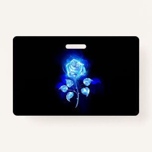 Burning Blue Rose Badge