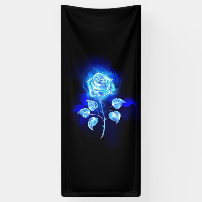 Burning Blue Rose Banner (Vertical)