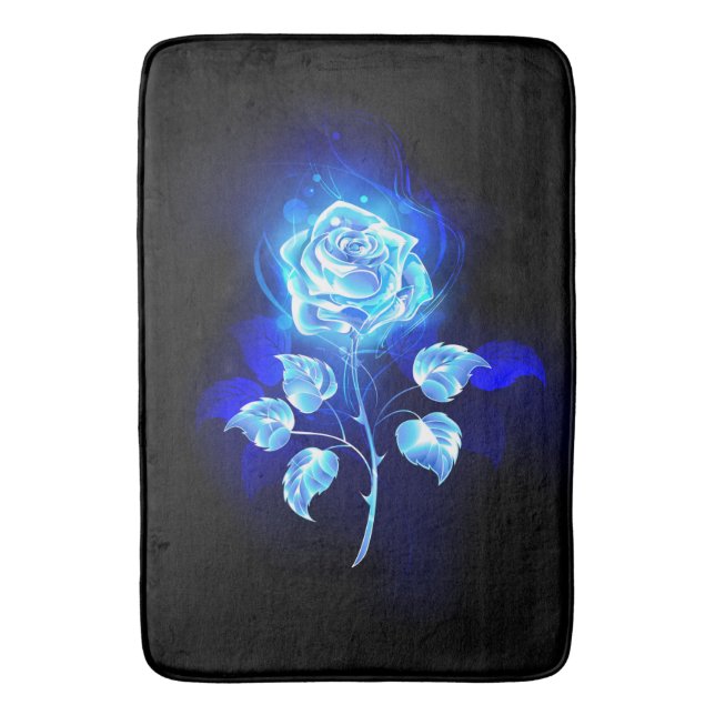 Burning Blue Rose Bath Mat (Front Vertical)