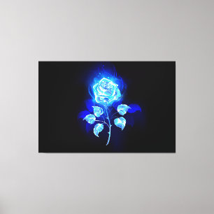 Burning Blue Rose Canvas Print