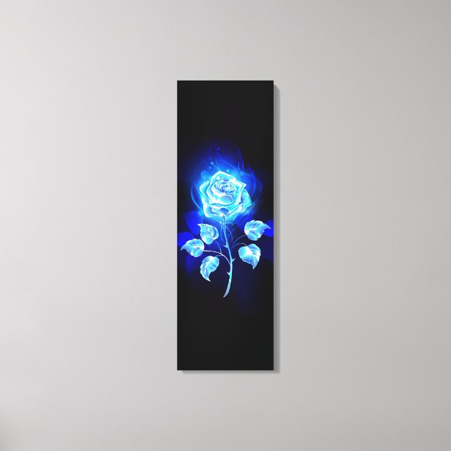 Burning Blue Rose Canvas Print (Front)