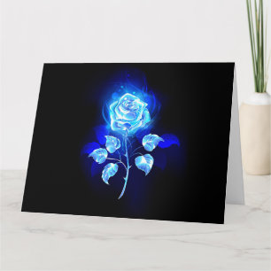 Burning Blue Rose Card
