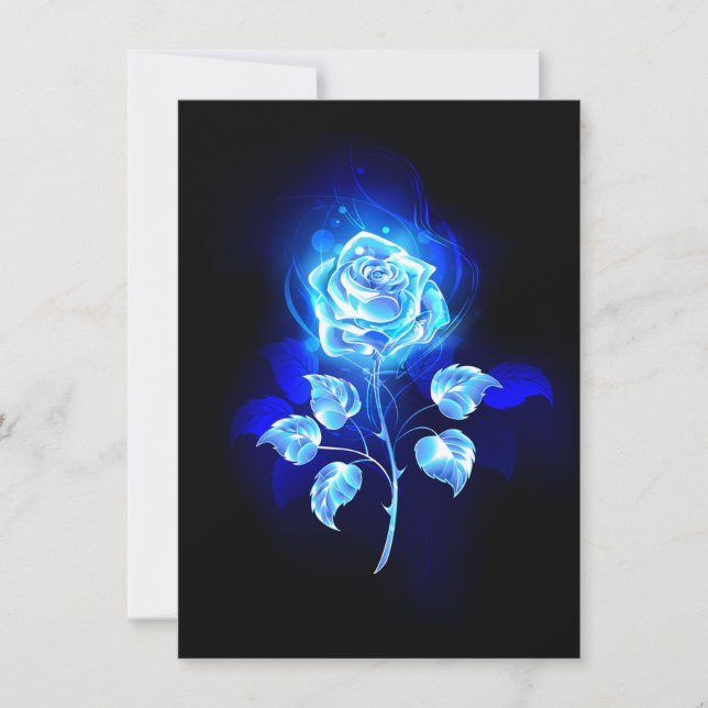 Burning Blue Rose Card (Front)