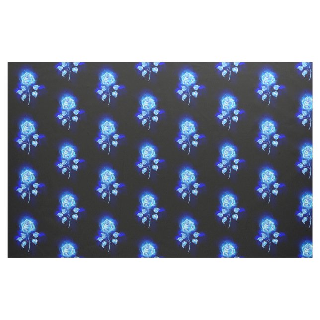 Burning Blue Rose Fabric (Fat Quarter)