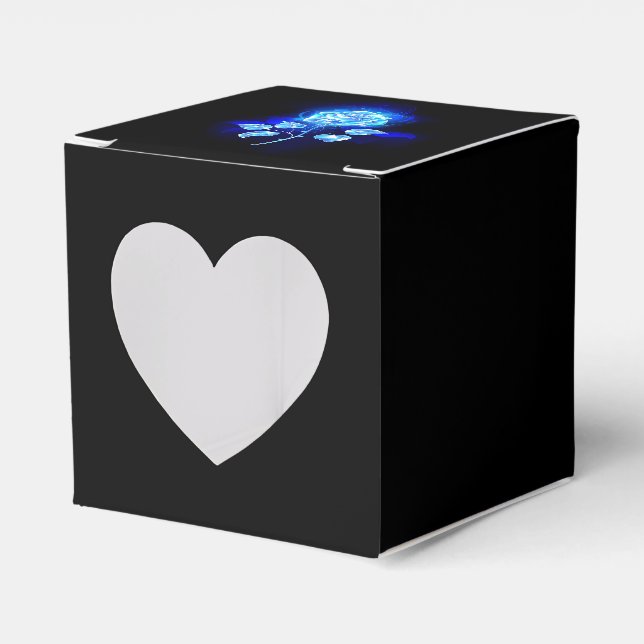 Burning Blue Rose Favor Box (Front Side)