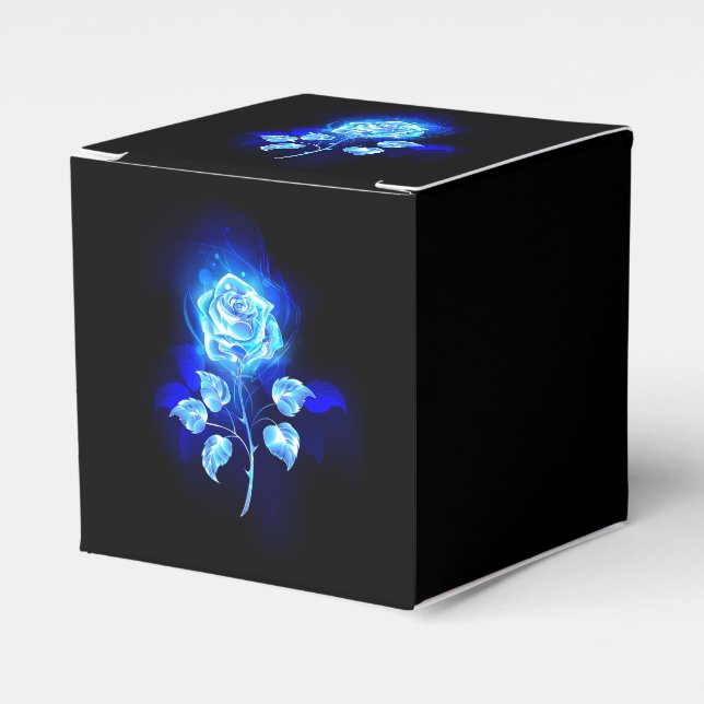 Burning Blue Rose Favor Box (Front Side)