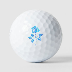 Burning Blue Rose Golf Balls