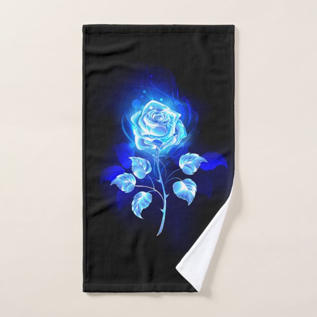 Burning Blue Rose Hand Towel (Hand Towel)