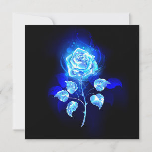 Burning Blue Rose Holiday Card
