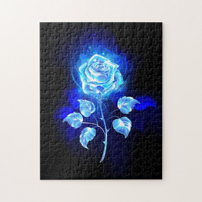 Burning Blue Rose Jigsaw Puzzle (Vertical)