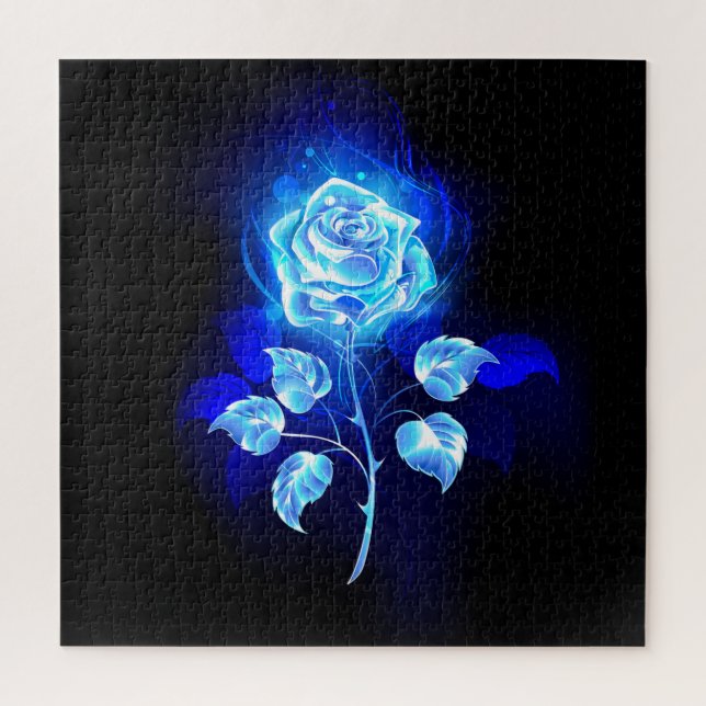 Burning Blue Rose Jigsaw Puzzle (Vertical)