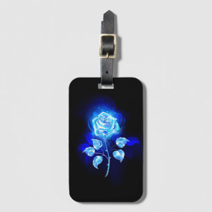 Burning Blue Rose Luggage Tag