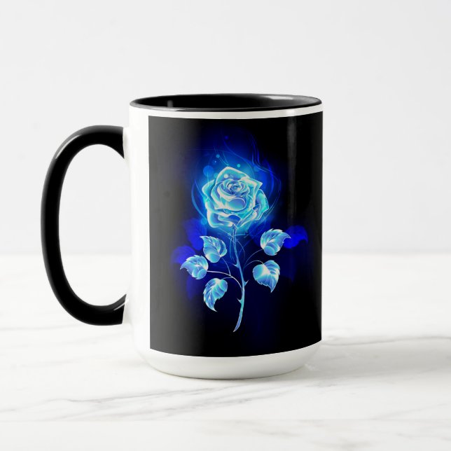 Burning Blue Rose Mug (Left)