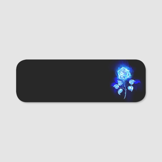 Burning Blue Rose Name Tag (Front)