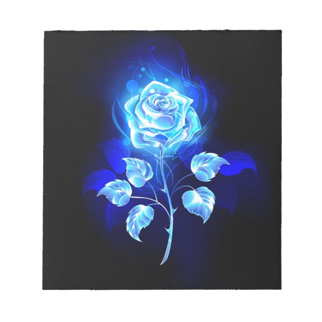 Burning Blue Rose Notepad (Front)