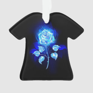 Burning Blue Rose Ornament