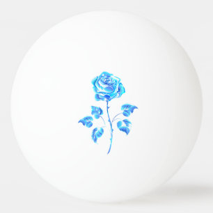 Burning Blue Rose Ping Pong Ball