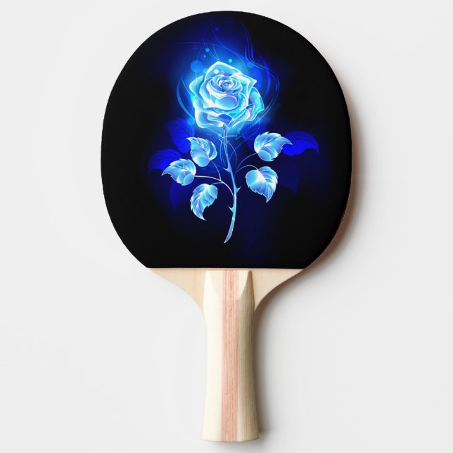 Burning Blue Rose Ping Pong Paddle (Front)