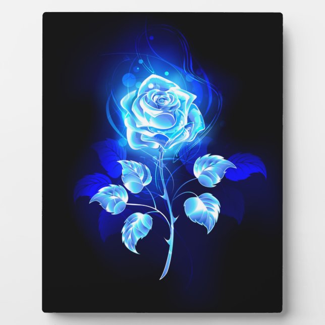 Burning Blue Rose Plaque (Front)