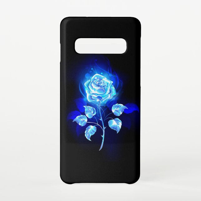 Burning Blue Rose Samsung Galaxy Case (Back)