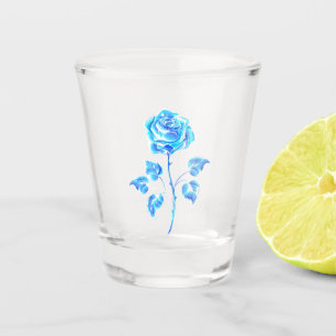 Burning Blue Rose Shot Glass