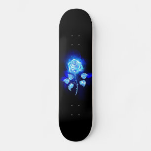 Burning Blue Rose Skateboard