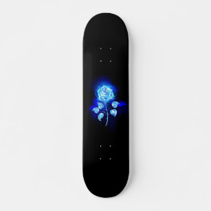 Burning Blue Rose Skateboard