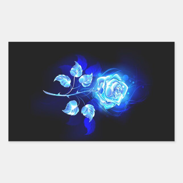 Burning Blue Rose Sticker (Front)