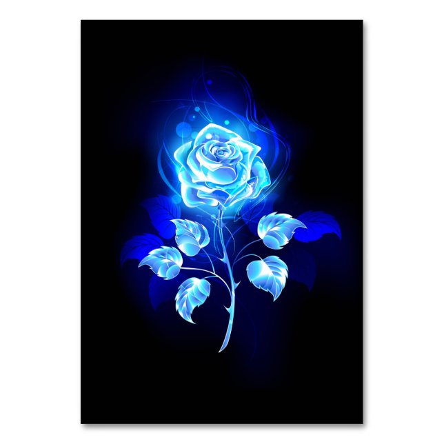 Burning Blue Rose Table Number (Front)