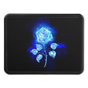 Burning Blue Rose Trailer Hitch Cover