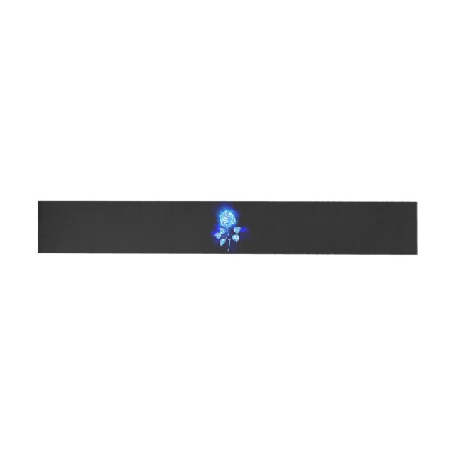Burning Blue Rose Wraparound Address Label (Individual)