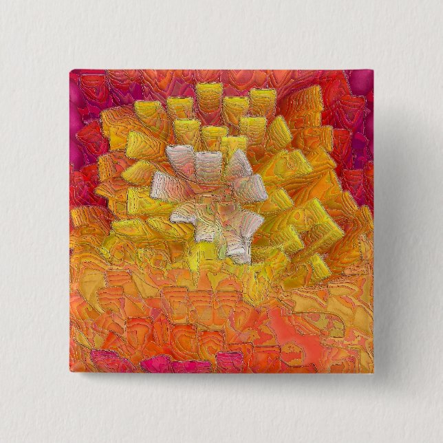 Burning Bush 2 Inch Square Button (Front)