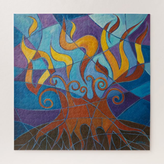 Burning Bush Mosaic Jigsaw Puzzle (Vertical)
