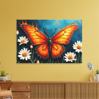 Burning butterfly bright fiery monarch wings art