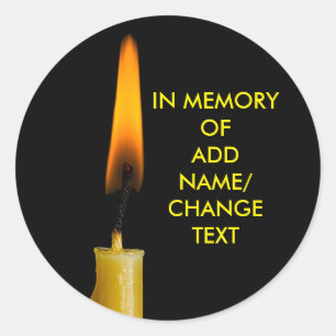 Burning Candle And Your Text Classic Round Sticker