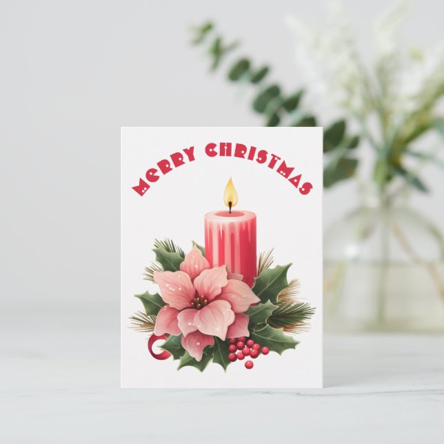 Burning Candle - Christmas Card (Standing Front)