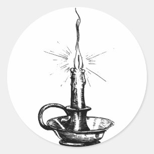 Burning Candle Classic Round Sticker