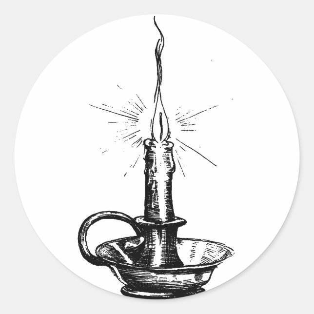 Burning Candle Classic Round Sticker (Front)