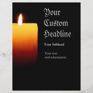Burning Candle on Black with Custom Text Flyer