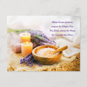 Burning Candles and Lavender Spa Scene Holiday Postcard
