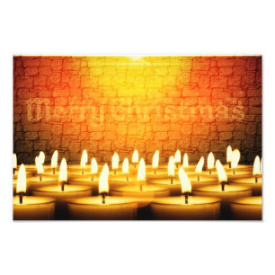 Burning candles - Merry Christmas Photo Print