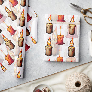Burning Candles Pattern Design  Wrapping Paper