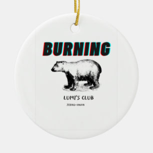 Burning Classic Ceramic Ornament