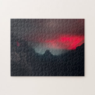 Burning clouds, fog and mountains jigsaw puzzle