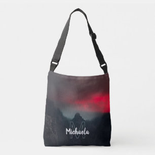 Burning clouds, fog and mountains monogram crossbody bag