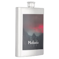 Burning clouds, fog and mountains monogram