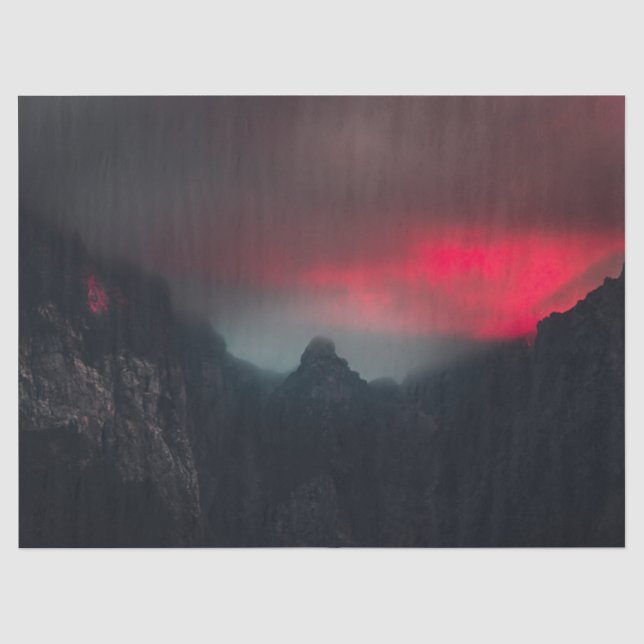 Burning clouds, fog and mountains tissue paper (Front)