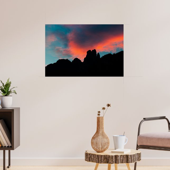 Burning clouds over the mountains poster (Living Room 3)