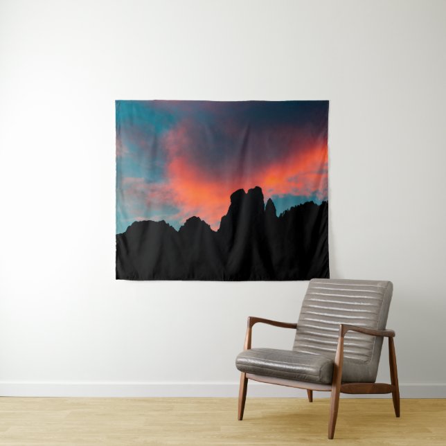 Burning clouds over the mountains tapestry (In Situ (Horizontal))