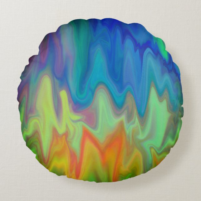 Burning Colours Round Pillow (Front)